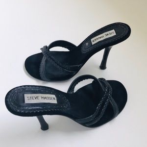 Steve Madden Black Suede Strappy 3.5” Heels